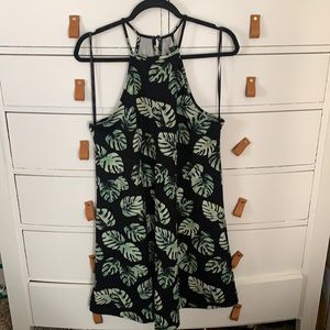 Forever 21 high neck tropical print dress
